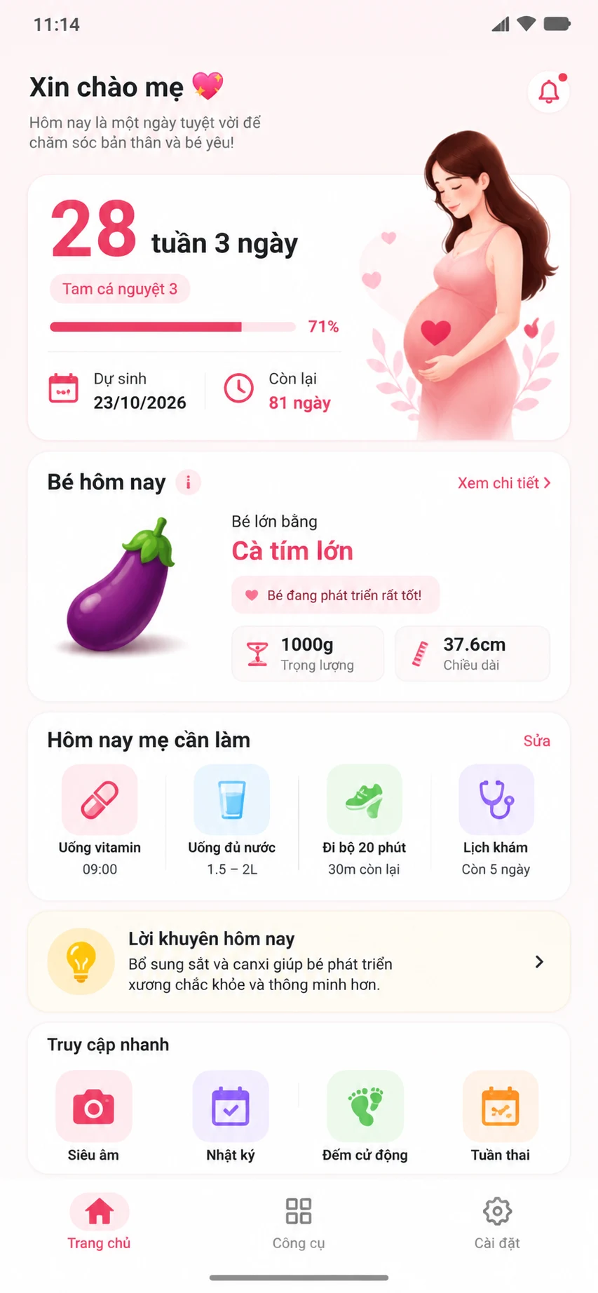 Bà Bầu VN - Theo dõi thai kỳ screenshot
